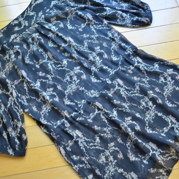 CLUB MONACO Sheer Silk Tunic Dress with Drawstring Waist Size 2 - Picture 11 of 12